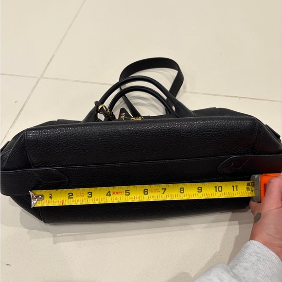 Prada Black Leather Shoulder Bag with Gold Accents - Picture 13 of 14